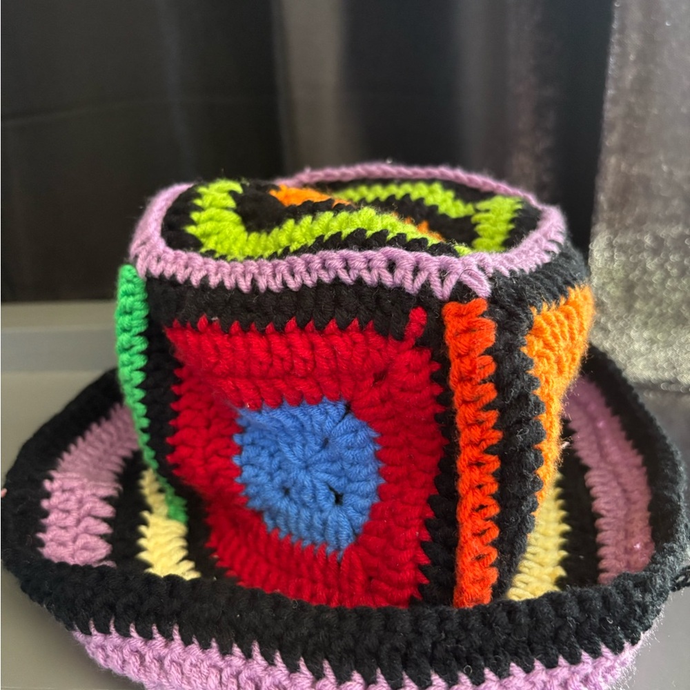 NEW Colorful Crochet Bucket Hat - Multi Color